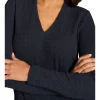 Textured Jacquard Long Sleeve Top - Ink