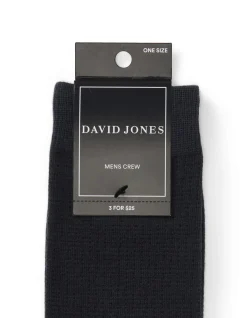 Textured Stripe Cotton Blend Crew Sock