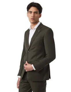 TEXTURED WOOL SUIT JACKET