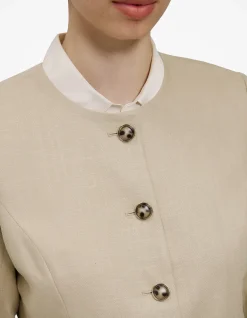 Textured Collarless Jacket