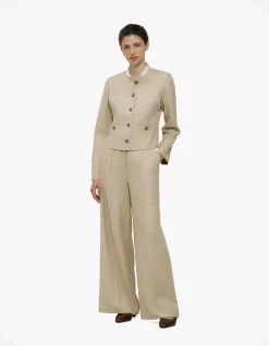 Textured Collarless Jacket
