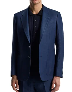 TEXTURED LINEN BLEND BLAZER