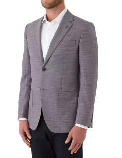 TEXTURED NOTCH LAPEL PATCH POCKET JACKET