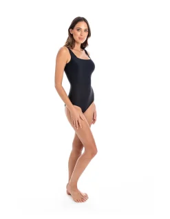 Textured Rib Square Neck One Piece Swimsuit