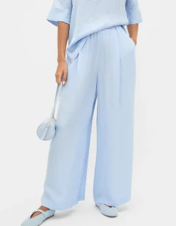 TEXTURED SATIN GATHERED PANT