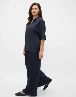 TEXTURED SATIN GATHERED PANT