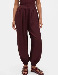 TEXTURED SATIN HAREM PANT