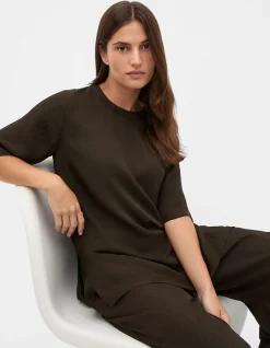 TEXTURED SATIN OVERSIZED TEE