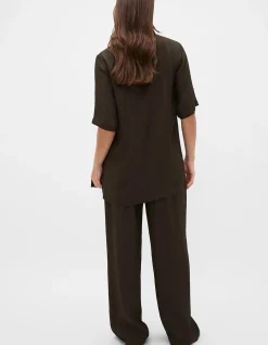 TEXTURED SATIN OVERSIZED TEE