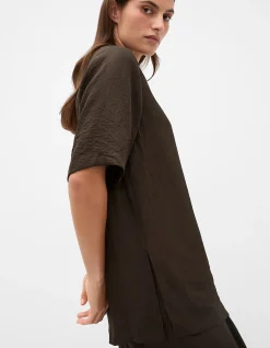 TEXTURED SATIN OVERSIZED TEE