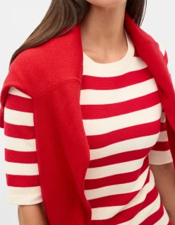 TEXTURED STRIPE KNIT MINI DRESS