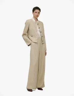 Textured Wide Leg Pant