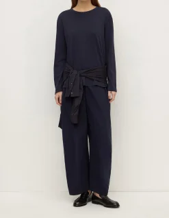 Thea Long Sleeve Tee Navy
