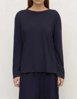 Thea Long Sleeve Tee Navy