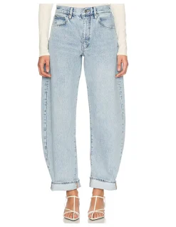 The Bubble High Rise Barrel Leg Denim Jeans
