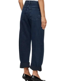 The Bubble High Rise Barrel Leg Denim Jeans