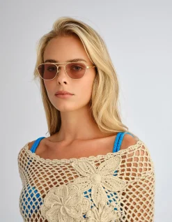 THE CHLOE LIGHT GOLD AVIATOR SUNGLASSES