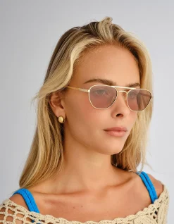 THE CHLOE LIGHT GOLD AVIATOR SUNGLASSES