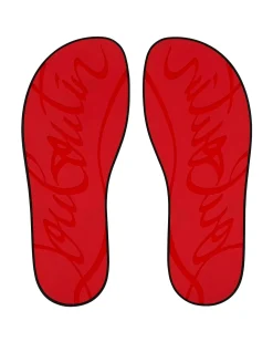 THE CHRISTIAN LOUBOUTIN SUMMER FLAT RUBBER BLACK THONGS