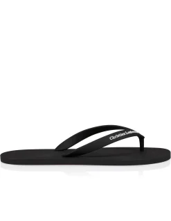 THE CHRISTIAN LOUBOUTIN SUMMER FLAT RUBBER BLACK THONGS