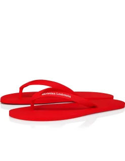 THE CHRISTIAN LOUBOUTIN SUMMER FLAT RUBBER LOUBI THONGS