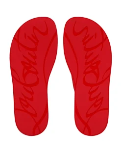 THE CHRISTIAN LOUBOUTIN SUMMER FLAT RUBBER LOUBI THONGS