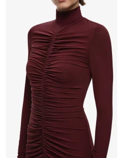 THE GATHERED LONG SLEEVE JERSEY DRESS