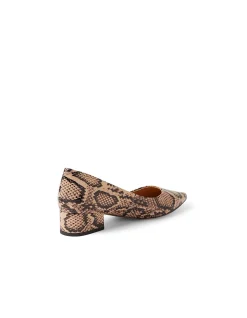 Thego Pointed Toe Low Block Heel Pumps