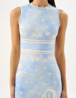 Theodore Calypso Print Sleeveless Maxi Dress