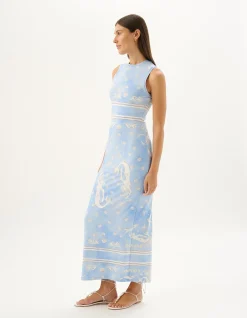Theodore Calypso Print Sleeveless Maxi Dress
