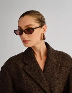 THE PHOEBE DARK CHOCOLATE RECTANGLE Sunglasses