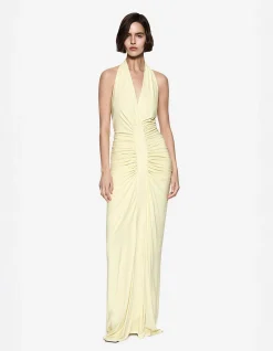 THE `VENUS` GATHERED CUPRO DRESS