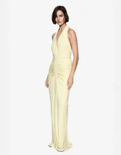 THE `VENUS` GATHERED CUPRO DRESS