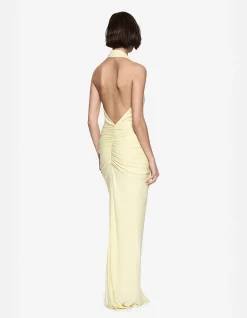 THE `VENUS` GATHERED CUPRO DRESS