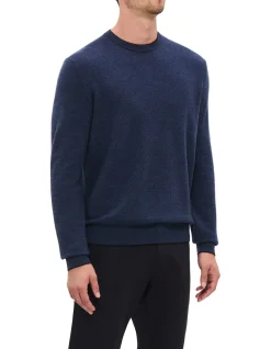 THREE COLOUR HONEYCOMB STITCH CREW NECK KNITWEAR