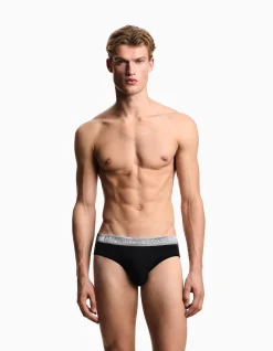 Three-Pack of Shiny Logoband Organic Jersey Briefs