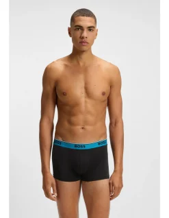 Three-pack of stretch-cotton trunks with logo waistbands