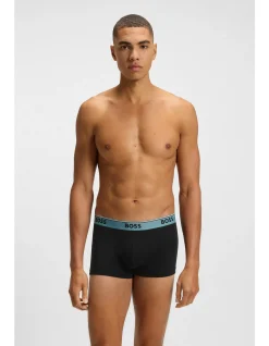 Three-pack of stretch-cotton trunks with logo waistbands