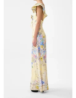 TIE FRONT FRILL SLEEVE JUMPSUIT