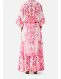 TIE FRONT SHIRT WITH SLEEVE FRILL
