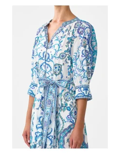 TIERED SHIRT DRESS WITH SHORT SLEEVE