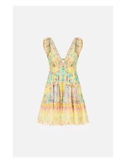 TIERED SHORT DRESS WITH SHOULDER TIES