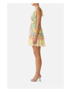 TIERED SHORT DRESS WITH SHOULDER TIES