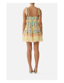 TIERED SHORT DRESS WITH SHOULDER TIES