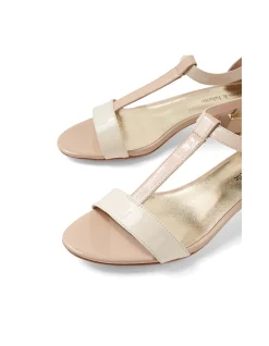 TIFFANIS Patent T Bar Block Heel Sandals
