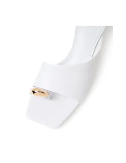 Tionee Gold Detail Toe Loop Heeled Mules