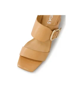 Tobiah Buckled Block Heel Leather Sandals