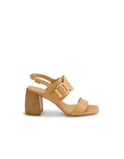 Tobiah Buckled Block Heel Leather Sandals