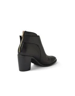 Toodloo Buckle Heel Leather Ankle Boots