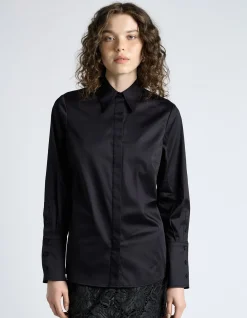 TOPSTITCHED COTTON SHIRT